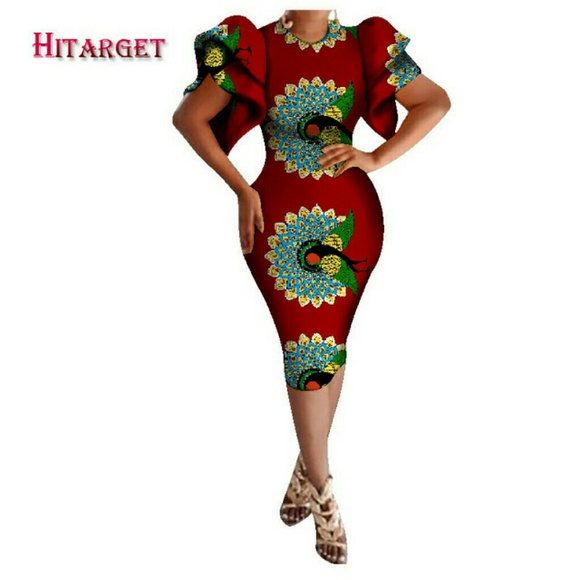 Dresses & Skirts - Ankara ruffle sleeve dress